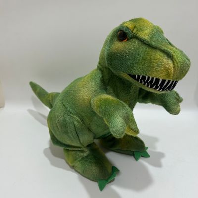 Kükreyen ve Hareketli Yeşil Dinozor Peluş Çocuk Oyuncak Gerçekçi Hayvan Entelektüel Doldurulmuş Oyuncak