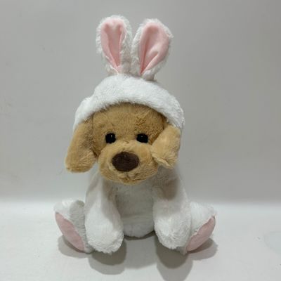 28cm Plüş Oyuncak Yavru Paskalya için Beyaz Tavşan Kostümüyle Dolu Hayvan