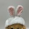 28cm Plüş Oyuncak Yavru Paskalya için Beyaz Tavşan Kostümüyle Dolu Hayvan