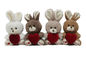 Batik Yumuşak Sevgililer Günü Peluş Oyuncaklar 4 CLR Kırmızı Kalpli Tavşan
