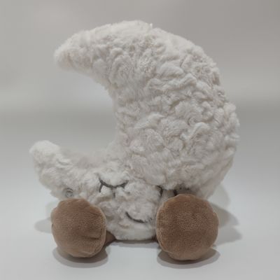 Çocuklar için Nefes Alma Efektli ve LED Işıklı Peluş Uyuyan Ay Oyuncağı
