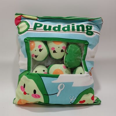 Şeffaf PVC Avokado Puding Yastığı Sevimli Avokado Dolgulu