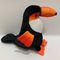 Yeni Peluş Turuncu Animasyonlu Papağan Oyuncak Sıkma Kutusu ile Güvenli Çocuk Oyuncak Çocuk Oyuncağı BSCI Denetim