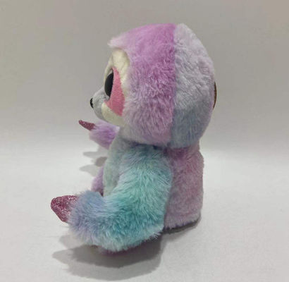 Özel Logo Kaydı ve Tekrarlama Sol ve Sağ Hareket Mor Pembe Kravat-Dye Sloth Plüş Oyuncağı