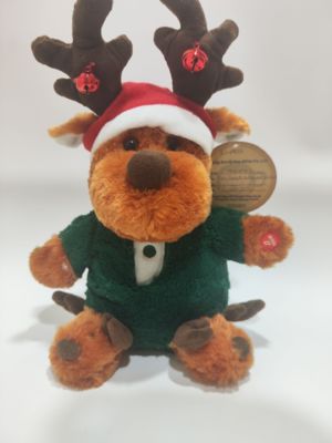 Çocuklar Noel Hediyesi Komik Geyik ayakları titreyen ve şarkı söyleyen Plüş Oyuncağı Elektronik oyuncak