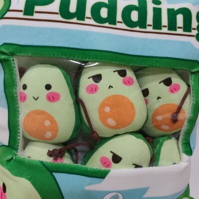 Şeffaf PVC Avokado Puding Yastığı Sevimli Avokado Dolgulu