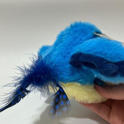 Blue Chubby Bird Plush Oyuncak Sesle Çırpınmak İçin Sıkıştır Funny Stuffed Bird Interactive Stress Relief Toy