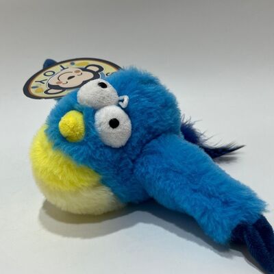 Blue Chubby Bird Plush Oyuncak Sesle Çırpınmak İçin Sıkıştır Funny Stuffed Bird Interactive Stress Relief Toy