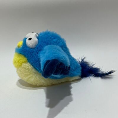 Blue Chubby Bird Plush Oyuncak Sesle Çırpınmak İçin Sıkıştır Funny Stuffed Bird Interactive Stress Relief Toy