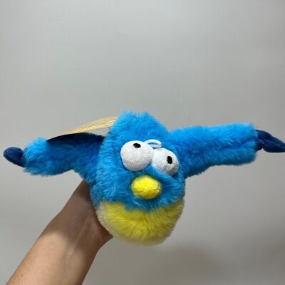 Blue Chubby Bird Plush Oyuncak Sesle Çırpınmak İçin Sıkıştır Funny Stuffed Bird Interactive Stress Relief Toy