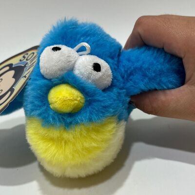 Blue Chubby Bird Plush Oyuncak Sesle Çırpınmak İçin Sıkıştır Funny Stuffed Bird Interactive Stress Relief Toy