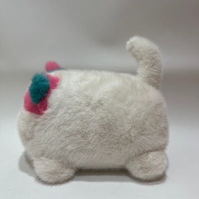 Kıpırdayan Mırlayan Tüylü Kedi Peluş Oyuncak Sevimli Miyavlayan Etkileşimli Yavru Kedi Pembe Turkuaz Uzun Tüylü Stres Giderici Arkadaş