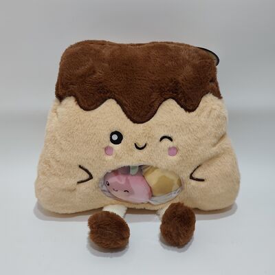 İçinde renkli mini meyveler bulunan sevimli şeffaf PVC meyve pudingi yastığı