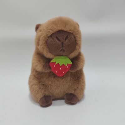 Çilek ve Ses Efektli İnteraktif Beslemeli Kapibara Peluş Oyuncak