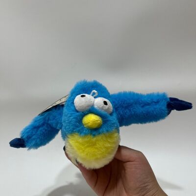 Blue Chubby Bird Plush Oyuncak Sesle Çırpınmak İçin Sıkıştır Funny Stuffed Bird Interactive Stress Relief Toy